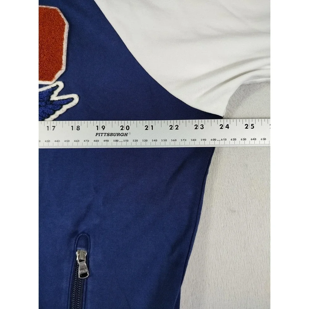Polo Ralph Lauren Track Jacket Mens Large Blue Colorblock P67 Varsity Full Zip